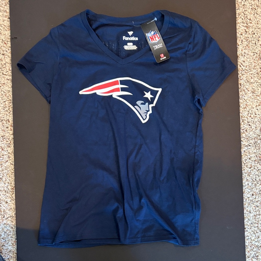 Fanatics Women's Navy Blue Patriots V-Neck Tee